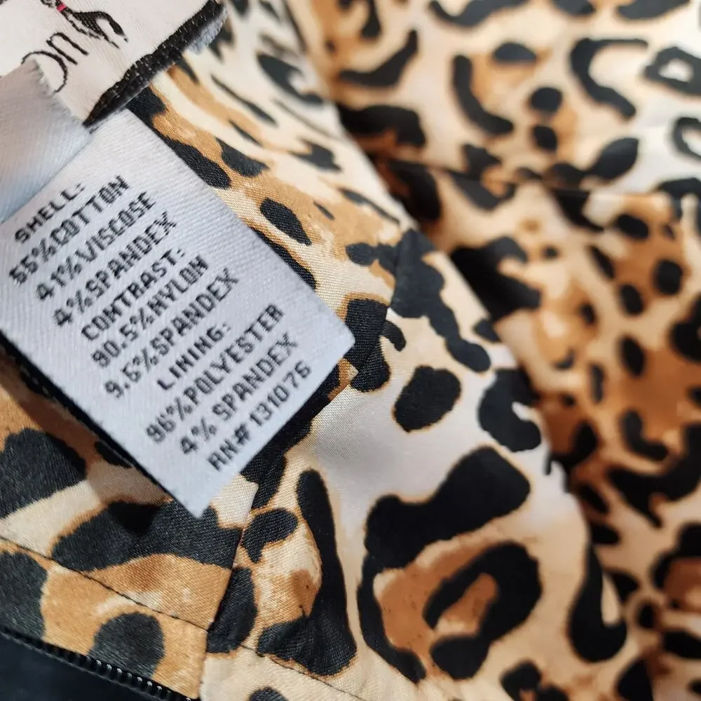Robertson Los Angeles satin animal print reversable lace trim skirt womans sz 14